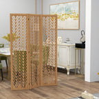 Paravent en bois ajouré séparateur de pièce closion intérieur pliable 3 panneaux en bois 120 x 170 cm naturel-6