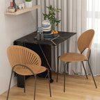 Table pliante cuisine table à manger pliable avec 2 abattants 2 roues avec freins 120 x 80 x 73 cm noir marbré imitation-7