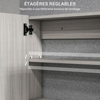 Armoire murale salle de bain avec miroir, meuble salle de bain, double portes et étagères réglables, 80x15x60cm, gris-4