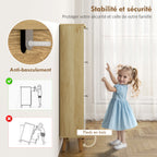 Meuble à chaussures, armoire à chaussures étroite, 3 tiroirs rabattables, porte haute brillante, 60x24x127cm, blanc-6
