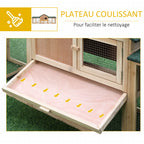 Clapier cage à lapins rongeurs XXL clapier nain 2 étages toit bitumé intégral tiroir déjection 210L x 45,5l x 84,5H cm bois massif pin pré-huilé-5
