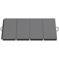 Tapis de gymnastique yoga pilates fitness pliable en 4 avec poignées revêtement synthétique 180 x 80 x 5 cm gris-0