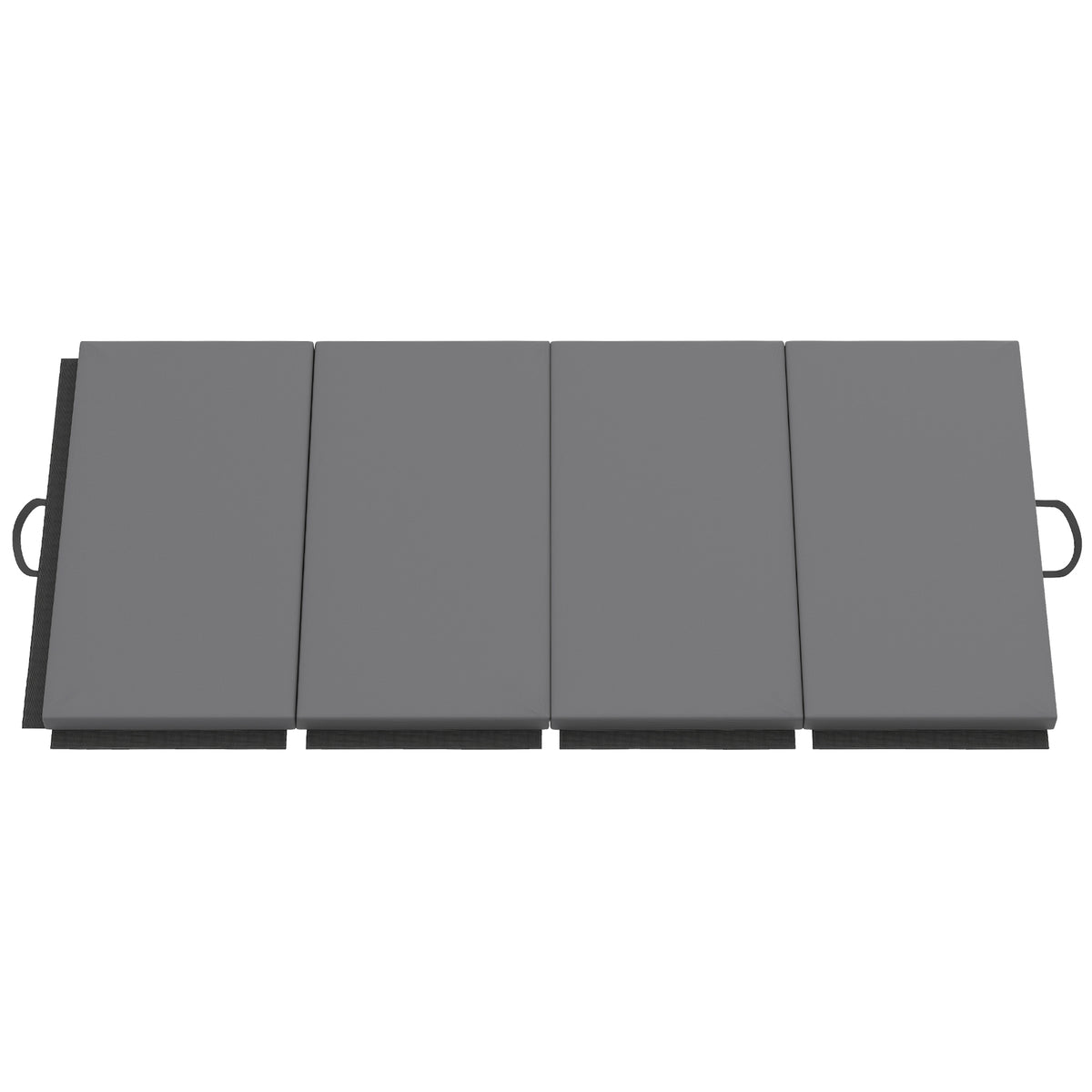 Tapis de gymnastique yoga pilates fitness pliable en 4 avec poignées revêtement synthétique 180 x 80 x 5 cm gris-0