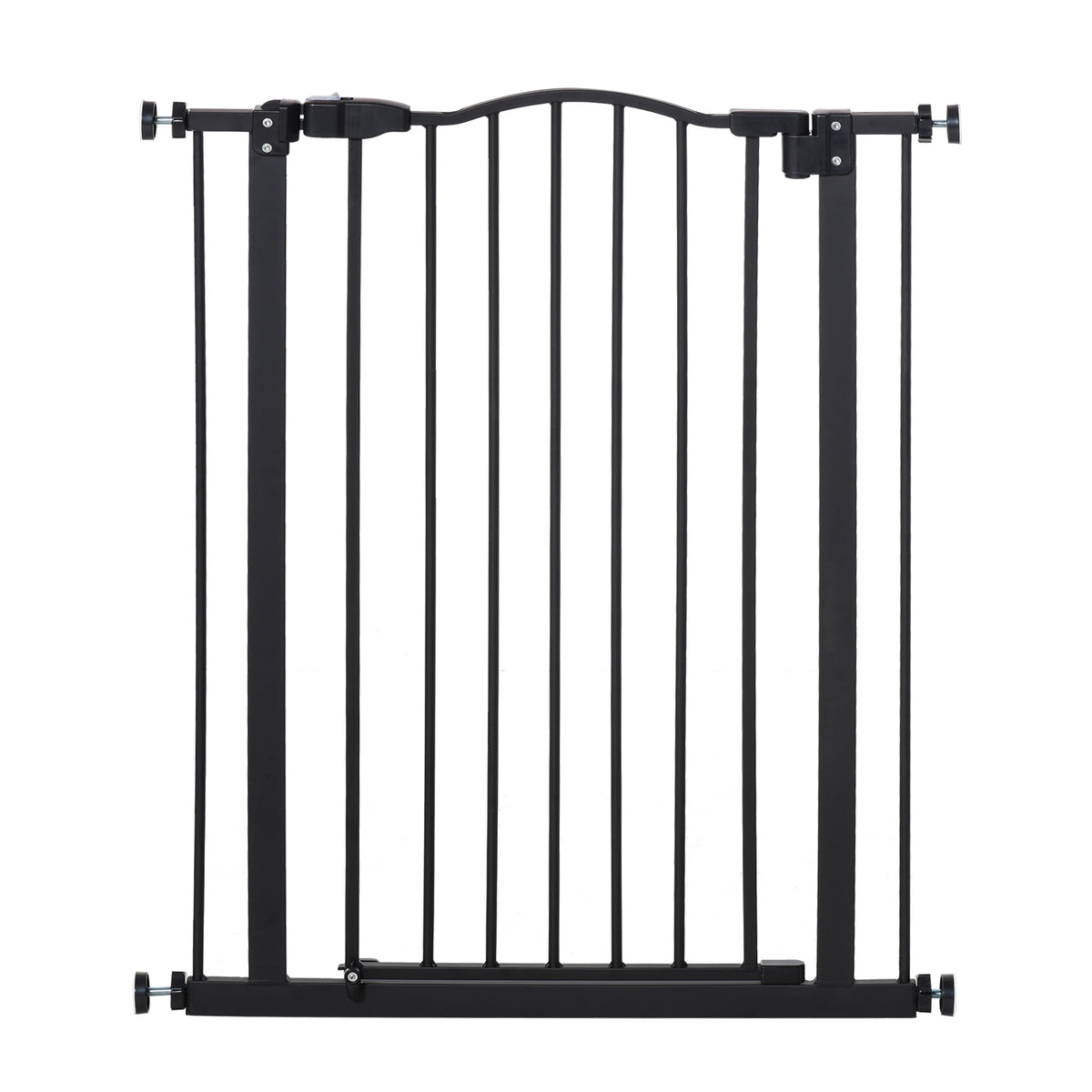Barrière de sécurité pour chien extensible 74-80 cm fermeture automatique fixation par pression sans percer noir-0