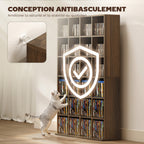Meuble de rangement multimédia 456 CD/ 336 DVD - bibliothèque en bois avec étagères réglables, 89 x 130,5 cm, marron-5