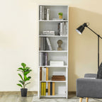 Bibliothèque Armoire à livres avec 4 compartiments ouverts et 2 portes pour le salon et le bureau 59x29x180 cm Blanc-6