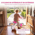 Draisienne Bébé 1-2 ans, Roue lumineuse, 3 Roues EVA Silencieuses sans Pédale, Limiteur Direction 135°, 51x22x36cm, Rose-6