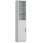 Colonne de Salle de Bain 6 Niveaux, Meuble de Rangement Étroit, 2 Portes et 4 Étagères Réglables, 40x35x180cm, Vert-0
