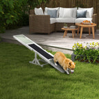 Agility sport pour chien bascule équipement entrainement chien antidérapant 180 x 30 x 30 cm gris blanc-1