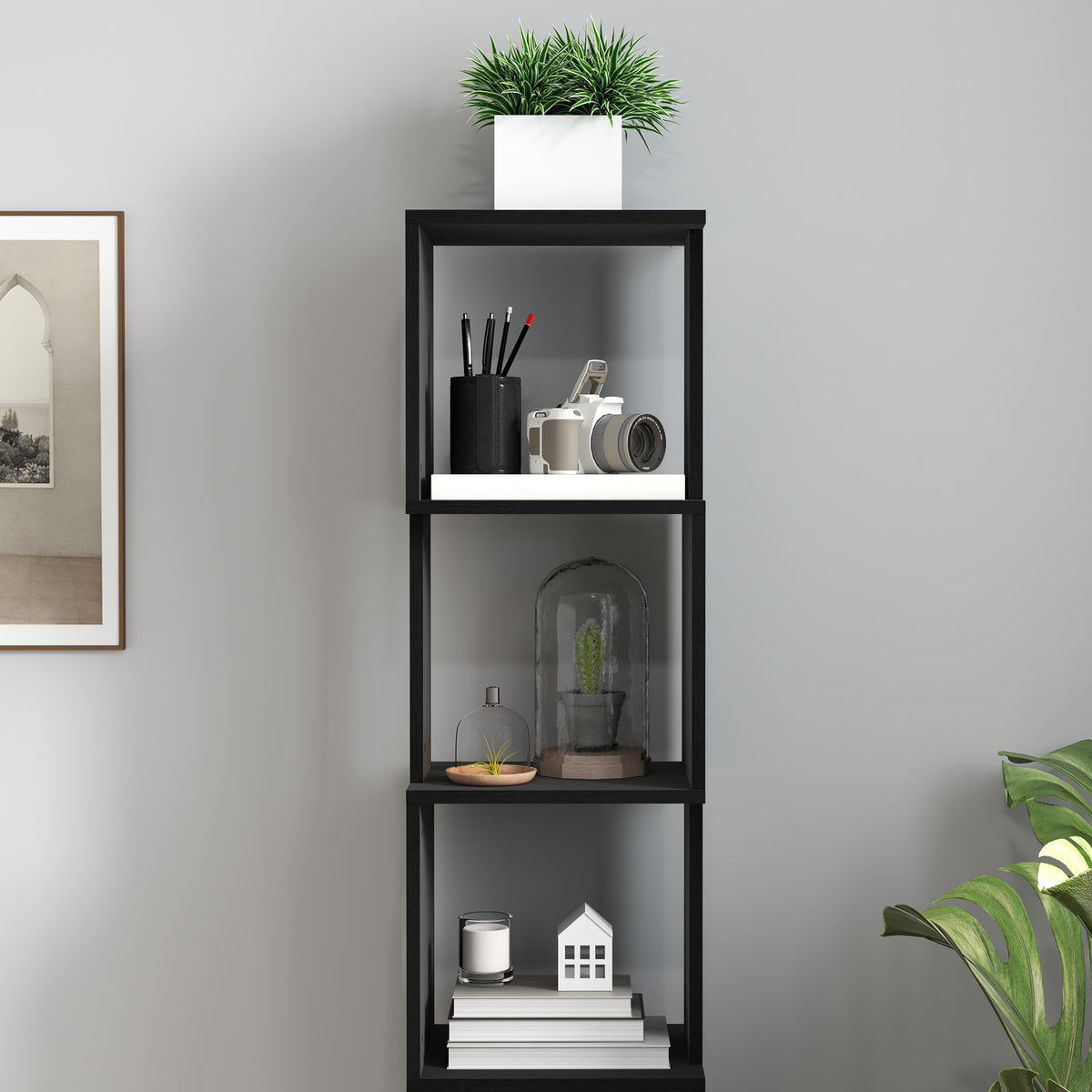 Bibliothèque étagère Design Moderne à 5 Niveaux – Rangement Pratique pour Maison ou Bureau, noir-8