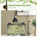 Support de lampe chauffante pour reptiles hauteur et largeur réglables pour amphibiens base en acier 32 x 9 x 67 cm noir-4