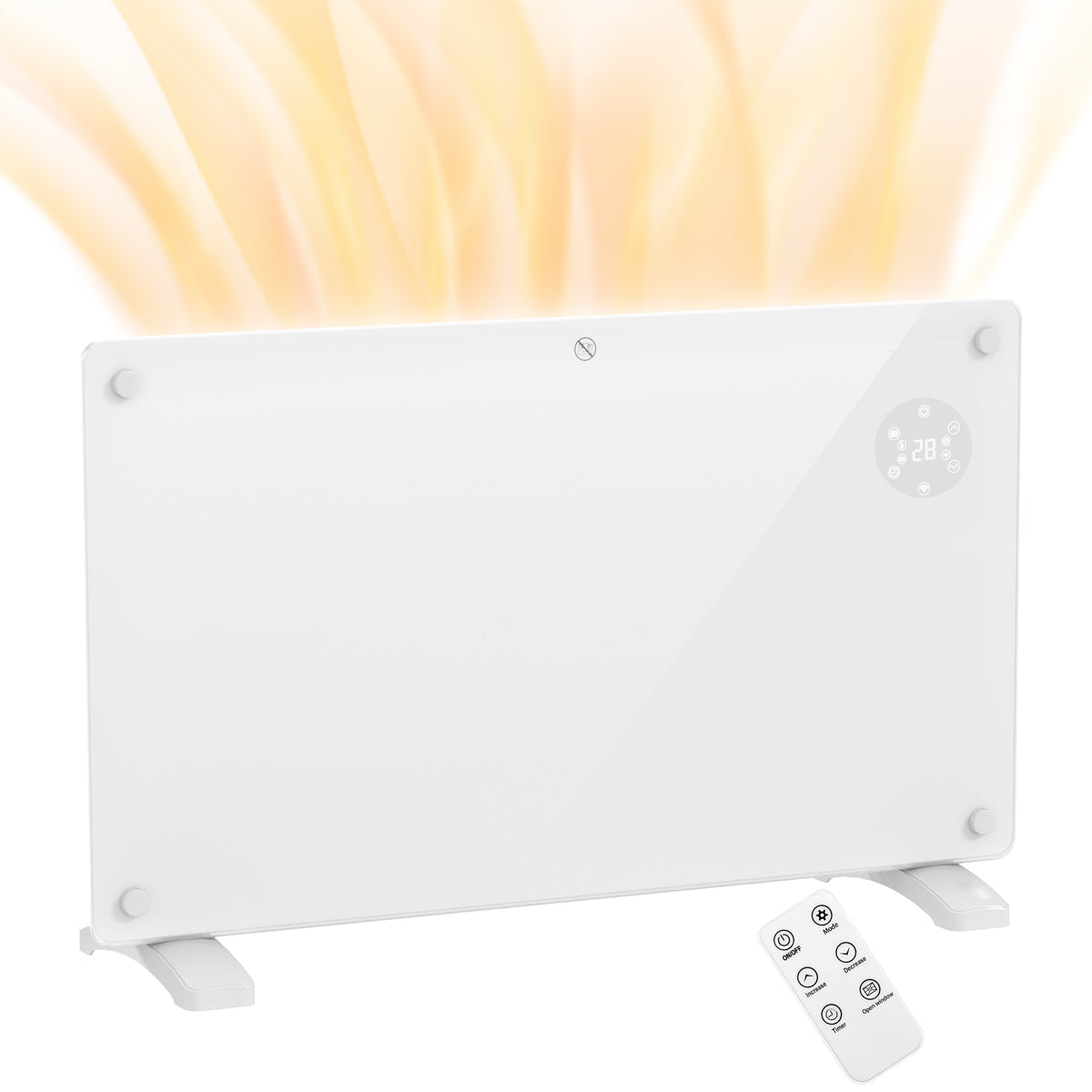 Radiateur électrique au sol ou mural 1500W affichage LED, minuterie 24 heures ou hebdomadaire, thermostat, télécommande-0