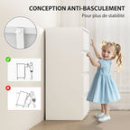 Commode 4 tiroirs, meuble de rangement épuré pour chambre, intérieur, 80 x 39 x 95 cm panneau de particules blanc-5