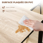 Ensemble table à manger 5 pièces avec 4 chaises lateau MDF coloris bois de chêne châssis métal noir-5