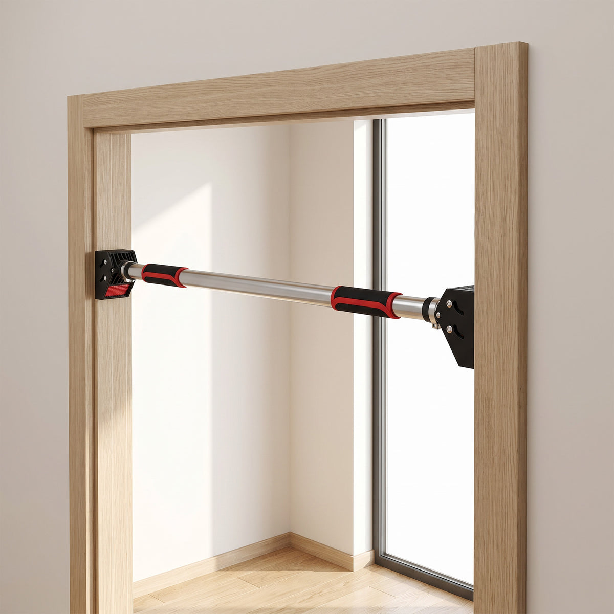 Barre de traction pour porte, barre de musculation pour cadres de porte sans vis - longueur ajustable (89-137cm)-1