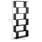 Bibliothèque étagère Zig zag Design Contemporain 80L x 23l x 192H cm 6 Niveaux Noir-2
