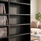 Meuble de rangement 1032 CDs / 594 DVDs, étagère multimédia, 24 compartiments et 18 étagères ajustables, noir-8