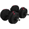 Haltères 2 en 1 réglables, haltères libres avec poignées antidérapantes, 15KG - Barres incluses-0