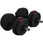 Haltères 2 en 1 réglables, haltères libres avec poignées antidérapantes, 15KG - Barres incluses-0