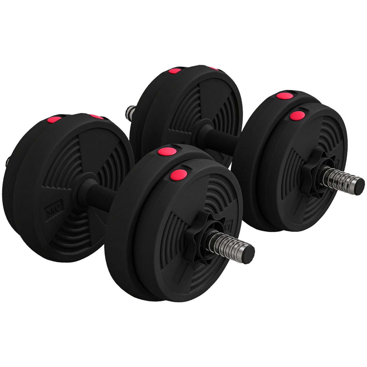 Haltères 2 en 1 réglables, haltères libres avec poignées antidérapantes, 15KG - Barres incluses-0