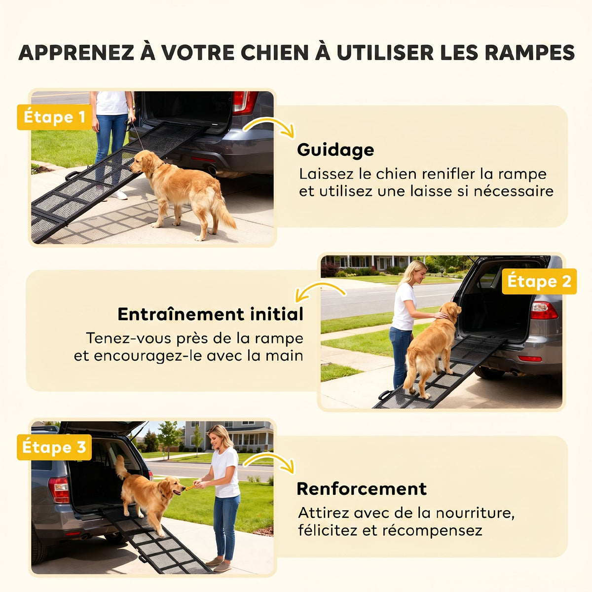 Rampe pour Chien Pliable en Acier, Escalier pour Chien avec Surface Antidérapante, Charge 180 kg, 191 x 50 x 4 cm, Noir-7