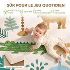 Tapis de Jeu pour Enfants Tapis de Chambre d'Enfant en Mousse Épaisseur 3 cm Motif Animal Base Antidérapante 150x200cm-4