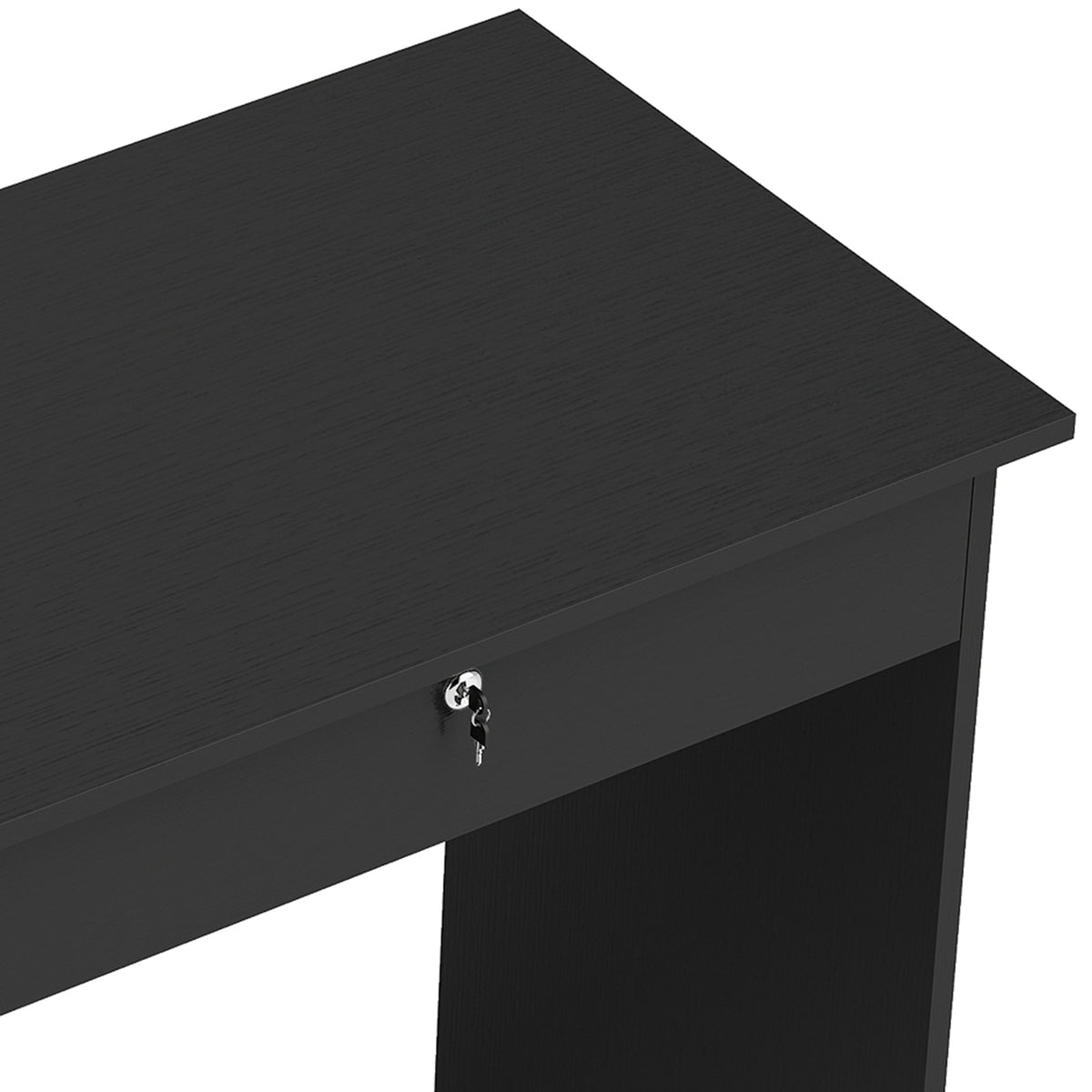 Bureau moderne avec 5 tiroirs, grand plateau, 1 compartiment ouvert, tiroir verrouillable, 110 x 50 x 76cm, noir-9