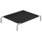 Lit pour chien chat XL grand confort sur pieds lit de camp 110 x 75 x 20 cm textilène micro-perforé noir-0
