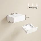 Lot de 2 tables de chevet murales, tables de nuit suspendues avec tiroir coulissant, 40 x 30 x 15 cm, blanc-2