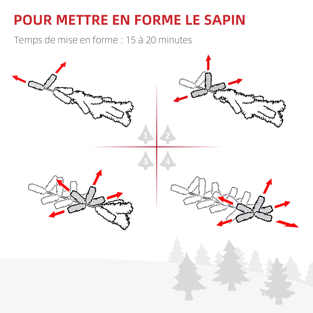 Arbre de Noël artificiel scène de neige Ø 75 x 150H cm 416 Réplique d'une branche d'épine Nordmann Grand Réalisme-4