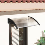 Auvent de porte d'entrée, toit marquise de porte exterieur en polycarbonate et profil aluminium résistante toit abri protection contre la pluie et UV pour terrasse, balcon, 100x75cm, transp.-7