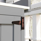 Armoire de jardin en bois abri de jardin avec 2 portes, toit à charnières et étagère, 74 x 43 x 88 cm, gris-8