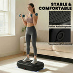 Plateforme Vibrante Fitness Appareil de Musculation 200W Plaque Vibrante 120 Vitesse 5 Programmes Perte de Poids Noir-6