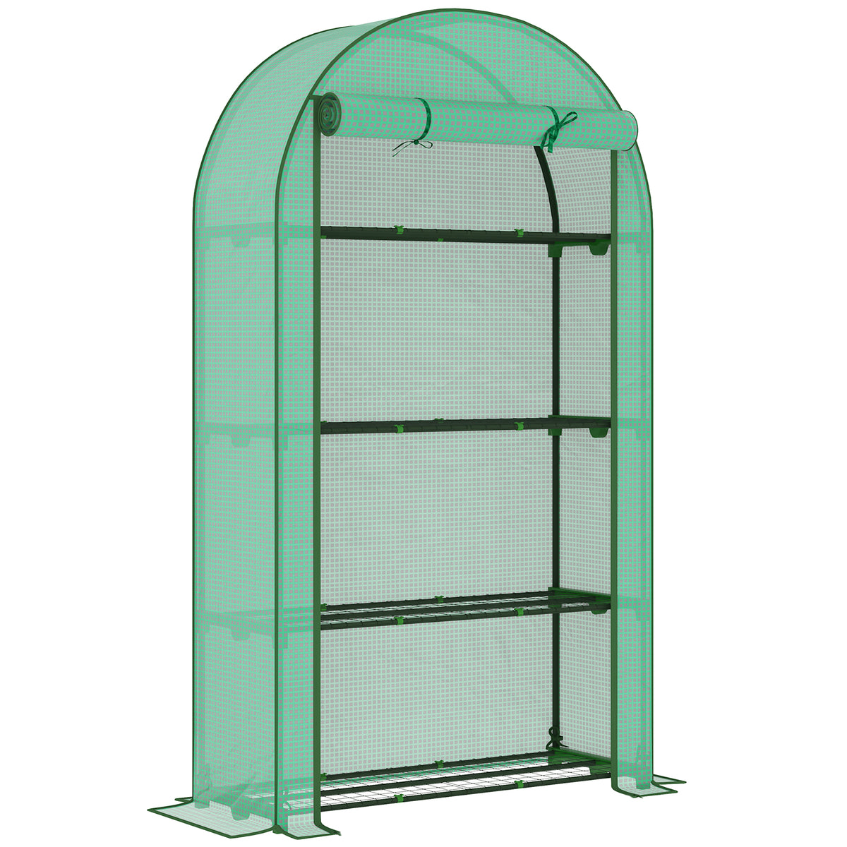 Serre de jardin serre de balcon avec étagères à 4 niveaux, bâche en PE pour légumes, plantes,105 x 45 x 160 cm, vert-0