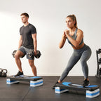 Stepper Fitness Aérobic hauteur réglable 10/15/20 cm surface antidérapante 80 x 31 x 20 cm noir bleu-7