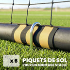 But de Football avec Mousse de Protection, 6 Piquets de Sol et Filet en PE, 240x85x160cm, Jaune-5