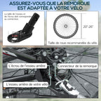 Remorque vélo remorque de transport pour vélo 70L 139L x 71,5l x 49H cm barre d'attelage universelle acier noir-6