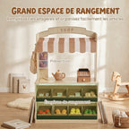 Marchande Enfants en Bois, Caisse Enregistreuse, Aliments Factices, Tableau à Craie et 61 Accessoires, pour 3 à 8 Ans-5