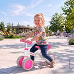 Draisienne Bébé 1-2 ans, Roue lumineuse, 3 Roues EVA Silencieuses sans Pédale, Limiteur Direction 135°, 51x22x36cm, Rose-9