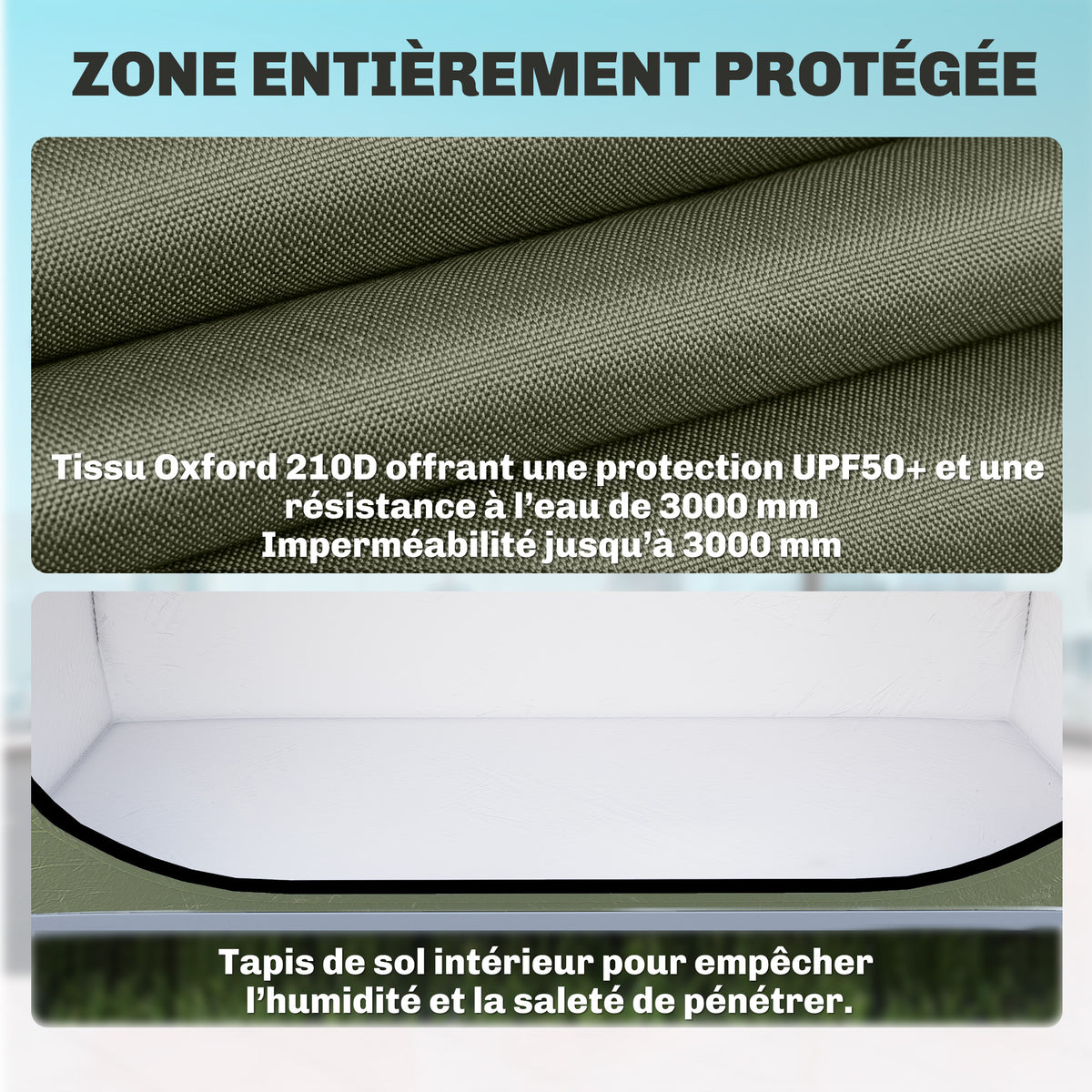 Tente à Vélo Abri de Vélo Portable pour 2 Vélos Imperméable avec poche sac transport Tissu Oxford 200 x 80 x 170 cm vert-4