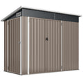 Abri de jardin en métal cabane jardin extérieure triple porte verrouillable toit incliné aérations 234x132x185cm gris-0