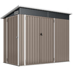 Abri de jardin en métal cabane jardin extérieure triple porte verrouillable toit incliné aérations 234x132x185cm gris-0