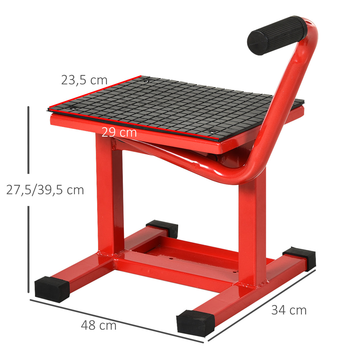 Support universel de moto réglable cric hydraulique lève moto tout-terrain moto cross supermotard rouge-2