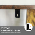 Bibliothèque étagère de rangement à 5 niveaux avec compartiments ouverts 74 x 30 x 157,5 cm brun rustique et noir-5