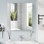 Armoire murale de salle de bain avec 3 portes miroir et étagères réglables en MDF Blanc dim. 70L x 15l x 60H cm-1