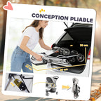 Poussette pour Chien 4 Roues, Chariot Pliable avec Auvent Réglable, Panier de Rangement, 77x44x102cm, Gris-4