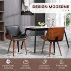 Lot de 2 chaises de salle à manger style vintage assise revêtement synthétique 53l x 54P x 81H cm noir marron-3