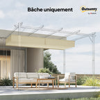 Toile de toit pour pergola tonnelle rétractable de 3 x 3 m - toile uniquement 250 x 255 cm crème-8