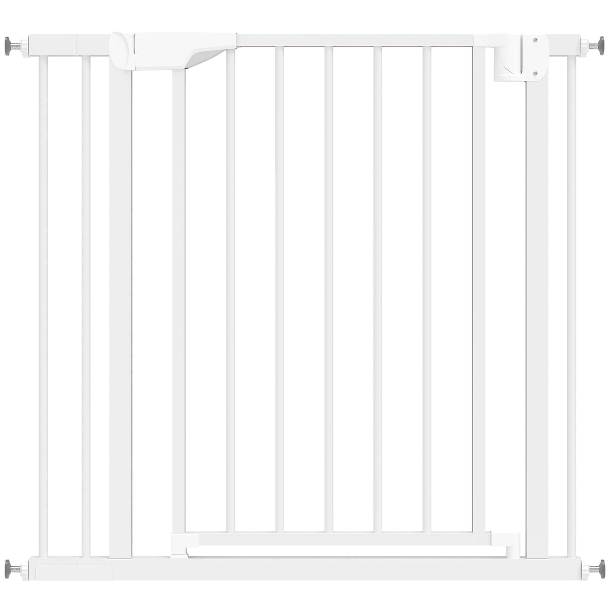 Barrière de Sécurité pour Chiens et Bébés 76 à 88 cm avec Extension, Fixation par Pression sans Perçage, 76 à 88 cm, Blanc-0