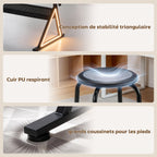 Table à dessin avec tabouret et 2 tiroirs, hauteur réglable, plateau inclinable 0° à 60°, 120 x 60 x 68-92 cm, blanc-6